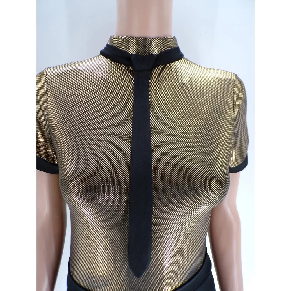 Pre-Owned Dance Costume Revolution 684 Large Child Gold Jazz
